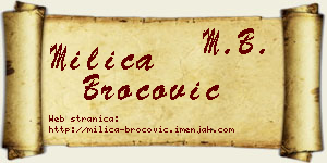 Milica Broćović vizit kartica